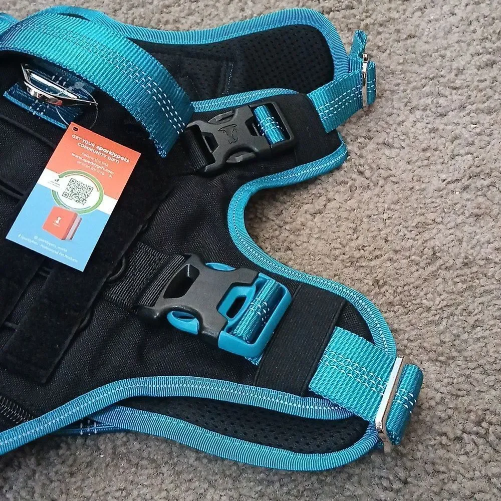 No Pull Dog Harness  Heavy Duty Dog Harness with Handle and Poop Bag Holder Sz L